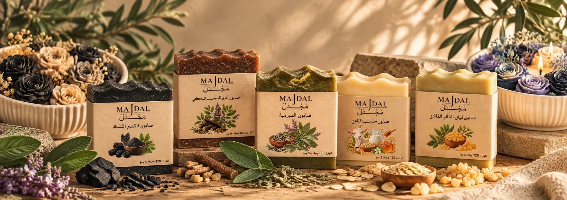 صابون طبيعي صناعة يدوية - شموع معطرة صناعة يدوية